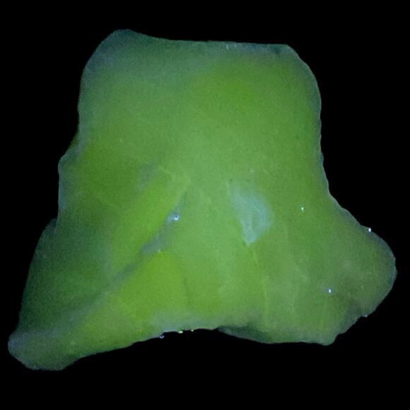 Lime Green Opaque Art Glass Cullet Glowing Manganese Slag Glass #5GX54 - Picture 1 of 7